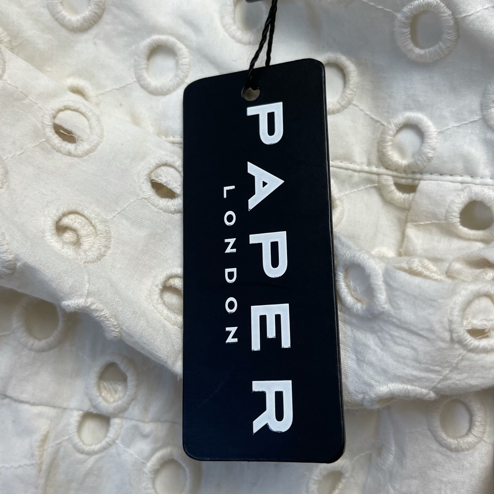 PAPER LONDON | High Waist Tie Waist Eyelet Shorts - Picture 4 of 10